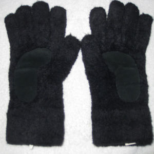 Fuzzy New Acrylic Black Gloves Suede Palm, BUNDLE FOR DISCOUNT; PRICE FIRM